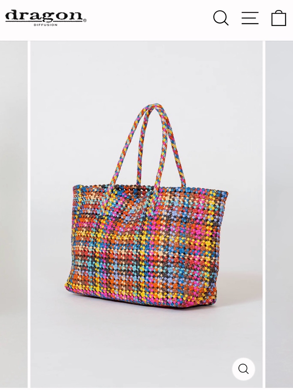 Dragon Diffusion Multicolor Woven Tote - Flower Multi Tote - Picture 7 of 7